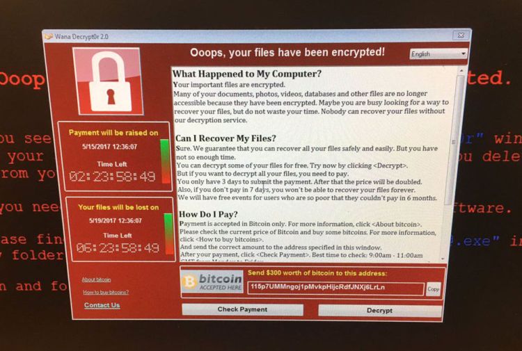This image shows a computer at Greater Preston CCG as Britain's National Health Service investigates an apparent "ransonware" cyberattack that locked computers and caused chaos in more than 60 countries.