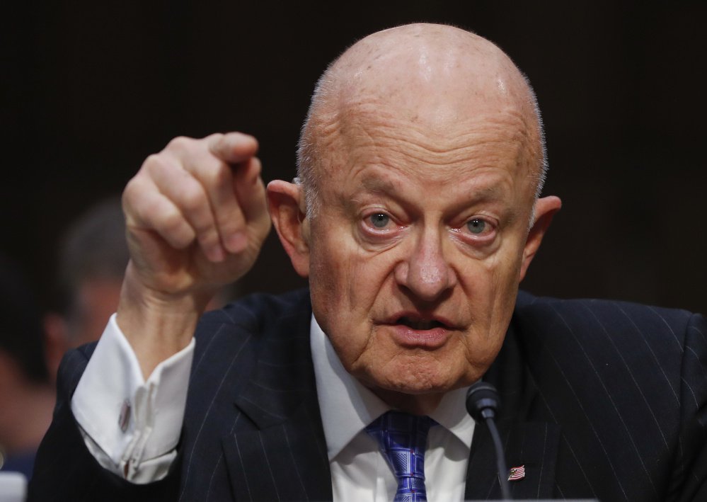 Former National Intelligence Director James Clapper testifies May 8 before the Senate Judiciary subcommittee on Crime and Terrorism hearing: "Russian Interference in the 2016 United States Election." Clapper on Sunday, described a U.S. government "under assault" after President Trump's controversial decision to fire FBI director James Comey, as lawmakers urged the president to select a new FBI director free of any political stigma.