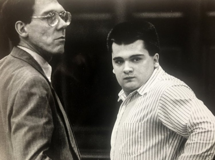 Anthony Sanborn Jr., right, was found guilty in 1992 of murdering Jessica L. Briggs in Portland, but was released this year pending a hearing on his attorney's allegations of misconduct by authorities to win a conviction.