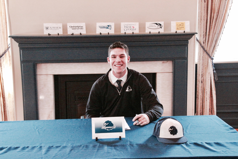Mikey Stewart of Dresden signs a letter of intent to play baseball at Monmouth University, beginning next season.