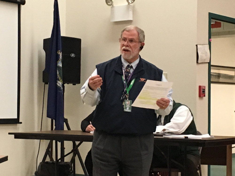 Superintendent Gary Rosenthal presents his proposed budget Monday to the Winthrop Town Council.