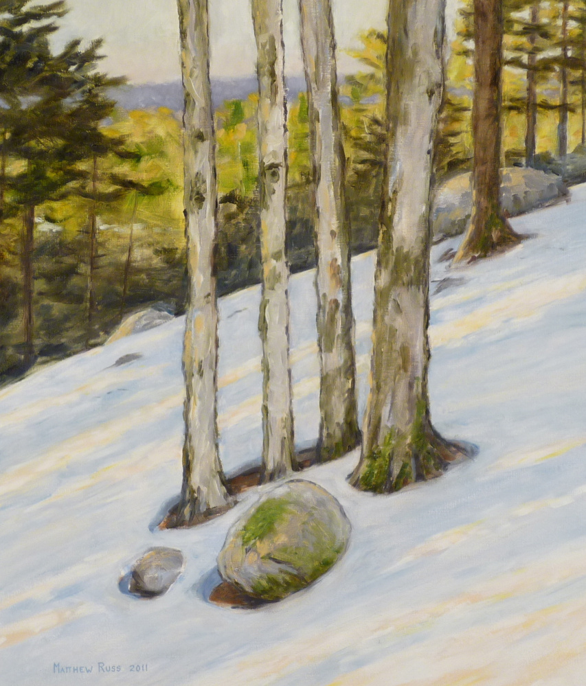 Matt Russ, Winter on Mount Phillips, oil on canvas.