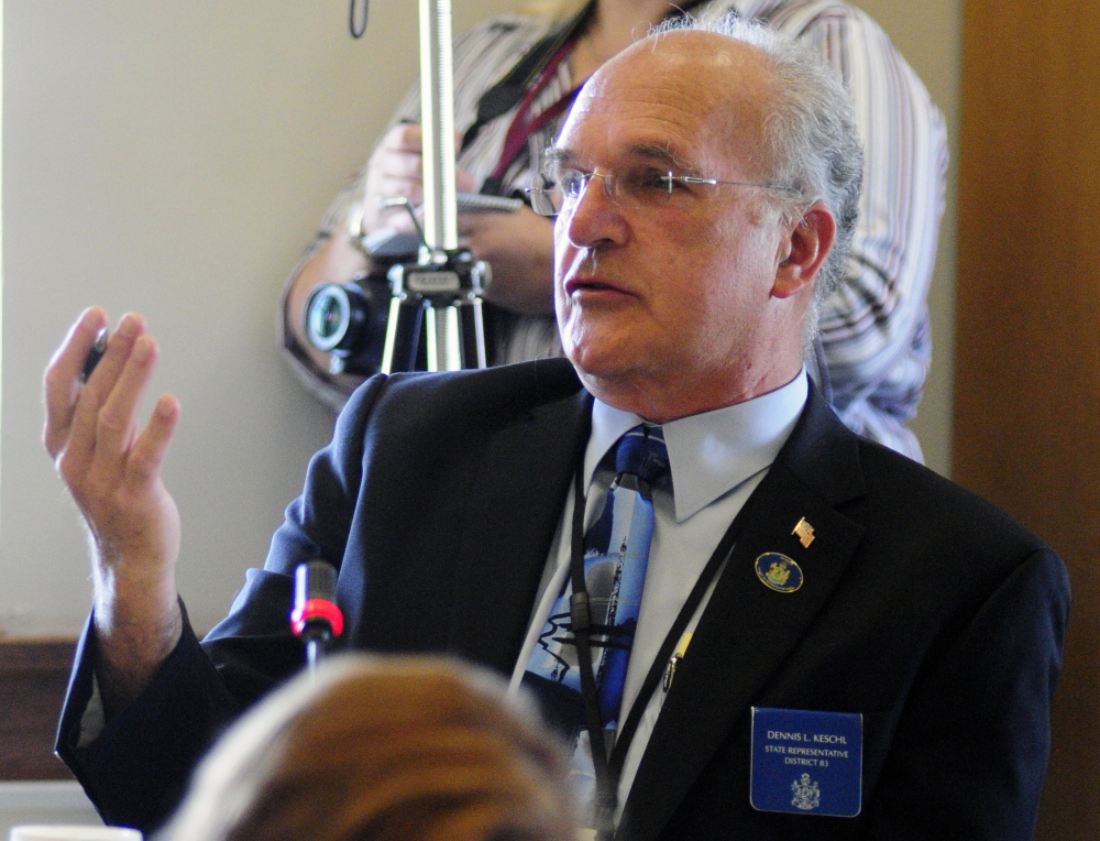 Then-Rep. Dennis L. Keschl, R-Belgrade, asks a question in 2014 during a meeting of the Appropriations and Financial Affairs committee with the Health and Human Services committee at the State House in Augusta.