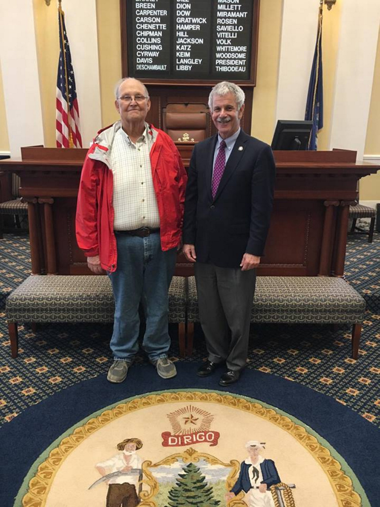 The Maine Senate confirmed James Whitten, of Augusta, to the board of Maine State Housing Authority on April 27. Whitten, left, appears with Sen. Roger Katz, R-Augusta.