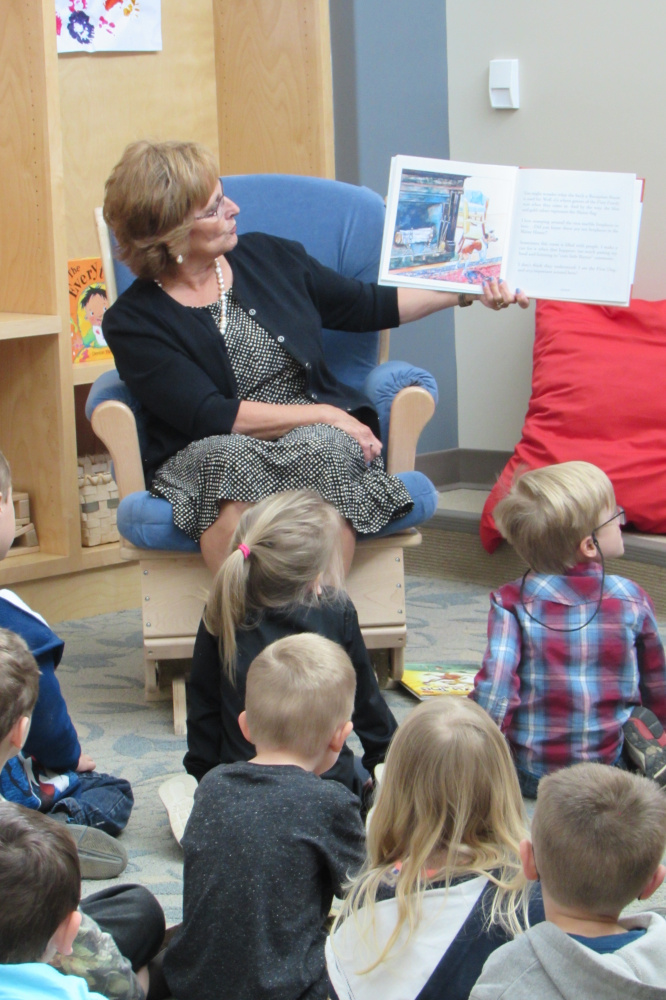 Maine's First Lady Ann LePage read to students at Educare Central Maine last week.