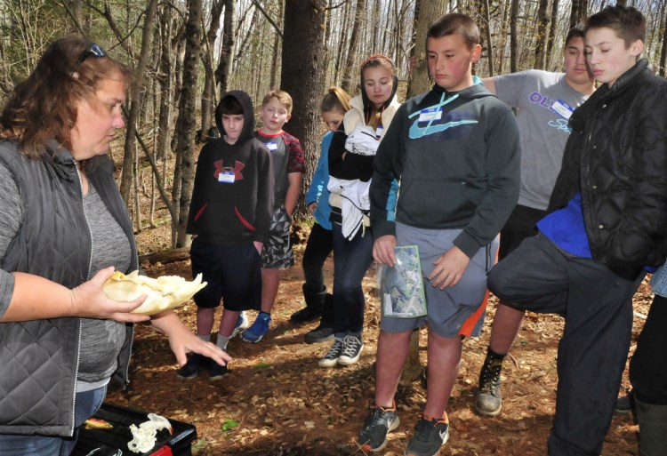 Skowhegan Area Middle School students spend a day in the woods at the Marti Stevens Learning Center