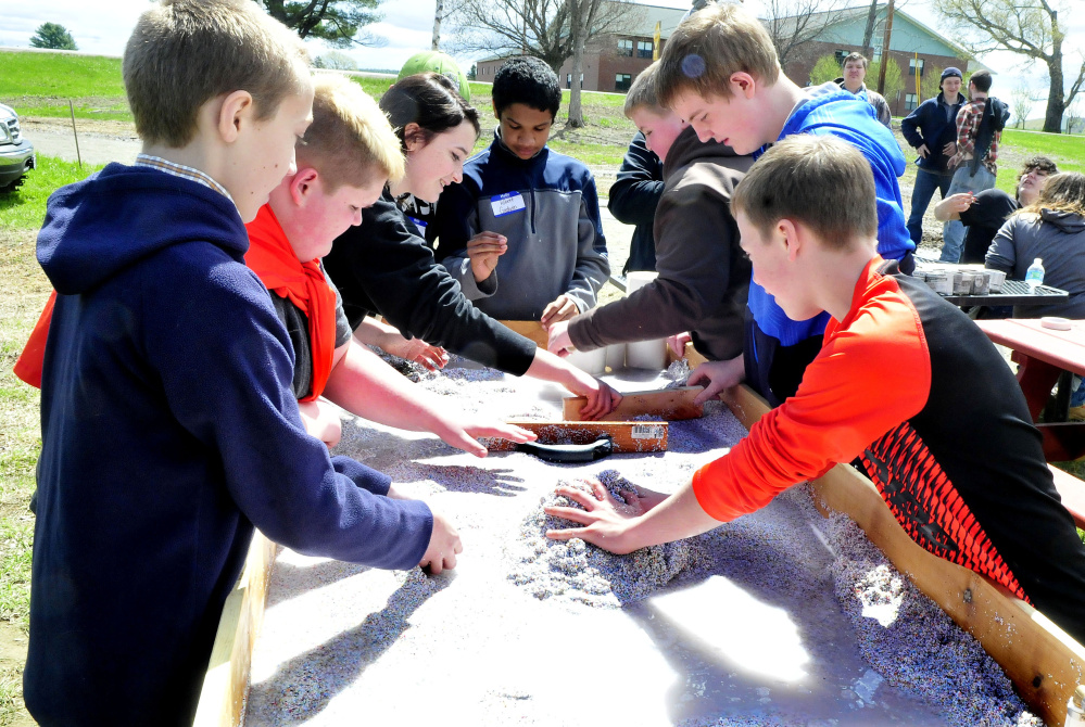 Skowhegan Area Middle School students spend a day in the woods at the Marti Stevens Learning Center