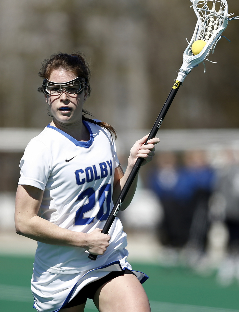 Emilie Klein scored four goals for Colby in a come-from-behind win over Trinity in the NESCAC championship game.