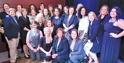 The 2017 Emerge Maine class of 24 women, at their graduation ceremony earlier this year. (Photo by Jeff Kirlin)