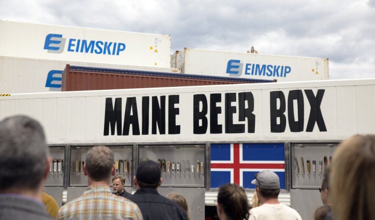 Dozens of brewers gathered at the International Marine Terminal in Portland in June 2017 for the send-off of the Maine Beer Box – a shipping container full of Maine-made brews bound for a beer festival in Iceland. The custom-fabricated container has more than 70 taps.