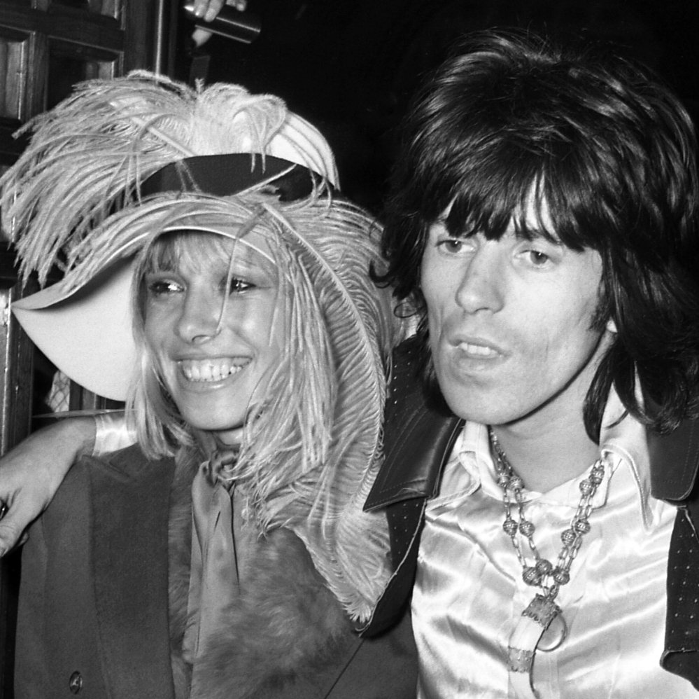 Anita Pallenberg with Keith Richards of the Rolling Stones in 1968.
