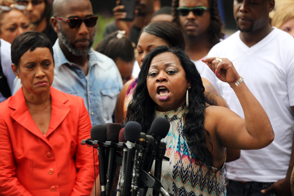 Valerie Castile, mother of Philando Castile, a black motorist who was killed by Officer Jeronimo Yanez, speaks about her reaction to a not guilty verdict for Yanez at the Ramsey County Courthouse in St. Paul, Minn., this month. Valerie Castile reached a nearly $3 million settlement in her son's death.