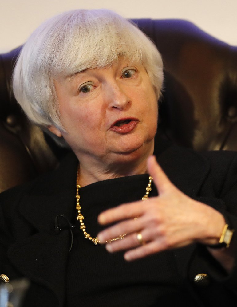 Fed Chairman Janet Yellen told a group in London that "we have a strong banking sector that's well-capitalized and has a lot of liquidity."