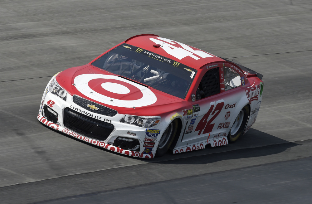 Kyle Larson competes during the race Sunday at Dover International Speedway in Dover, Delaware.