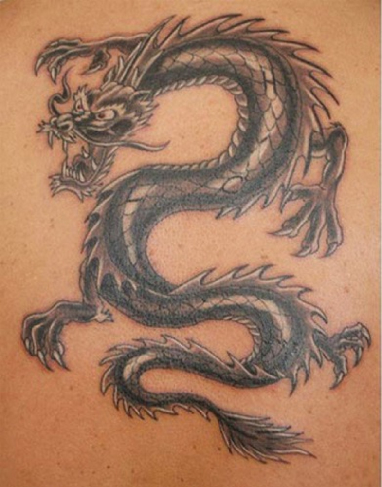 Early-19th century dragon tattoos like this symbolized a completed voyage to the China Sea.