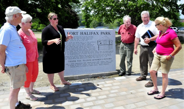 Fort Halifax Days committee members discuss the event Monday that will take place at Fort Halifax Park in Winslow this Saturday. From left are Fred Clark, Virginia Sturies, Amanda McCaslin, Elery Keene, Town Manager Michael Heavener and Karen Rancourt-Thomas.