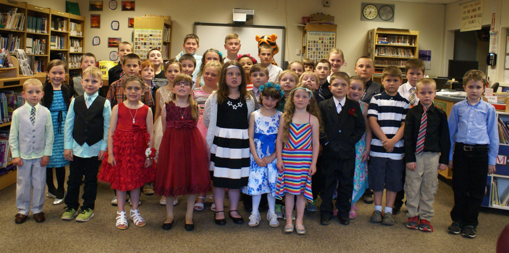 Forest Hills Elementary School students were honored for meeting their reading goals at a gala event on May 24. In front, from left, are Spencer Vining, Rory Danforth, Violet Haigis, Alyssa Stevens, Sarah Woithe, Shelby Veilleux, Nynah Hughey, Wyatt Guay, Jaxson Desjardins, Brennan Begin and Matthew Hall. Second row, from left are Kelsey Rancourt, Aaden Nadeau, Emma Vining, Macie Baker, Vaughn Varney, Landon Lemaire, Logan Lemaire and Chloe Crawford. Third row, from left are Carroll Frigon, Jacob Bennett, Alan Crawford, Allison Dunning, Kaira Veilleux, Elexus Bauer-Pelletier, Liam Achey, Landry Allen and Maddox Cuddy. In back, from left are Sean Mulhall, Aaron Obert, Garrett Rohr, Brady Birmingham, Blaine Nadeau, Addison Chaisson and Sidney Birmingham. Missing from photo are Remington Worster and Melynda Worster.