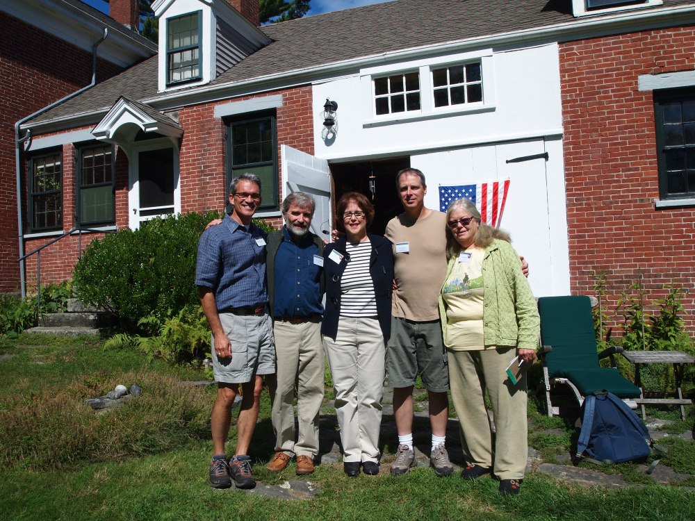 House tour guides, from left, are Christopher Rice, Tomlin Coggeshall, Sarah Peskin, Tim Dinsmore,and Gretel Porter, at the National Historic Landmark in 2013.