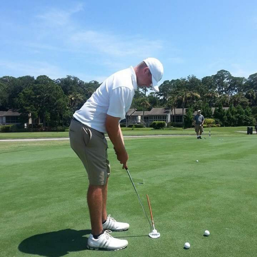 Madison native Seth Sweet works on his putting game during a tournament last season in Hilton Head, South Carolina.