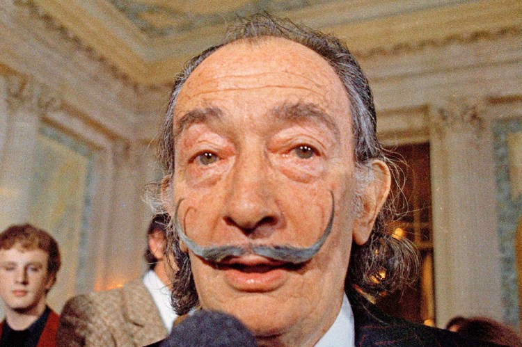 Spanish surrealist painter Salvador Dali, presents what is believed to be the first 3D hologram, in Paris in May 1973.