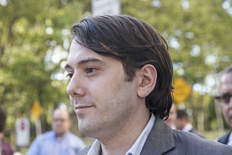 Martin Shkreli, former chief executive officer of Turing Pharmaceuticals, leaves a federal court in Brooklyn on Monday. 