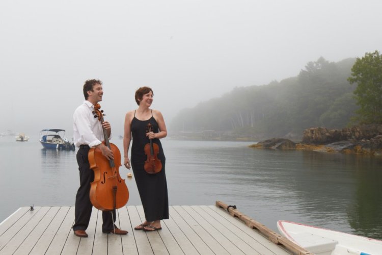 Cellist Ben Noyes and violinist Tracey Jasas-Hardel will join Ali Waks Adams, executive chef at the Brunswick Inn, at the Robinhood Free Meetinghouse in Georgetown on Sunday for a musical dinner.