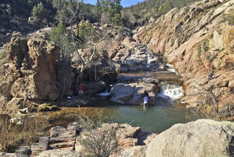 On Saturday a flash flood through this area of Ellison Creek, a popular area in Tonto National Forest near Payson, Ariz., shown in March, swept nine people to their deaths.