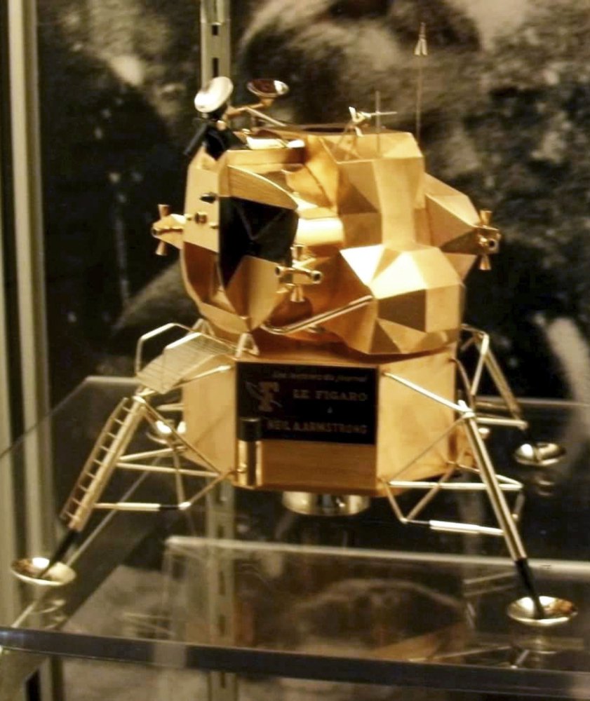 A gold replica of a lunar module stolen from the Armstrong Air and Space Museum in Wapakoneta, Ohio, was made by French jeweler Cartier.