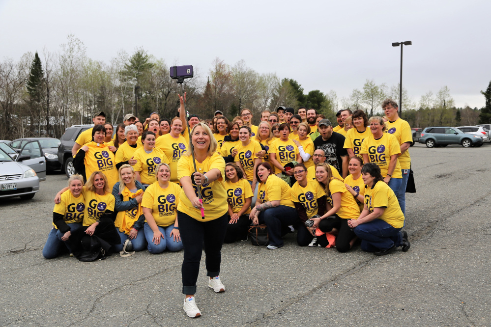 New Balance employees gather for a celebratory selfie on May 2 during the Bowl for Kids' Sake at Central Maine Family Fun Bowling Center in Skowhegan. New Balance, in Norridgewock and Skowhegan, was recognized for being the top fundraising business in Kennebec Valley, with 18 teams raising a record $22,065 for Big Brothers Big Sisters of Mid-Maine.