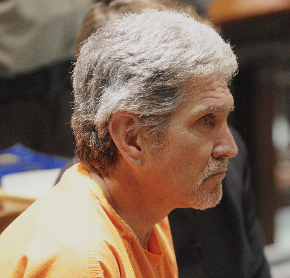 James Sweeney appears Thursday in Androscoggin County Superior Court in Auburn, where he faced a judge for the first time on a charge of murder in connection with the death of his girlfriend, Wendy Douglass.