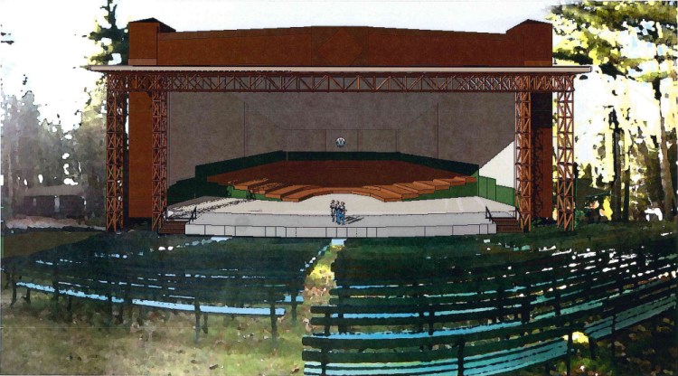 An artist's rendering of the planned ampitheater expansion at the Snow Pond Center for the Arts in Sidney.
