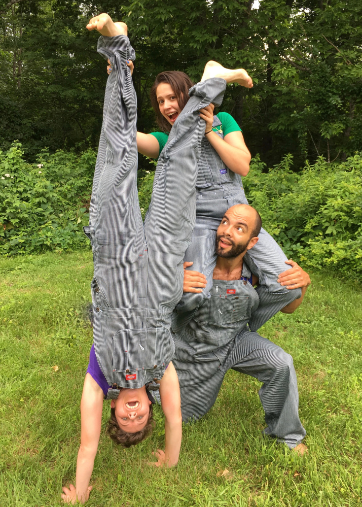 The Celebration Barn Theater will perform at 11:30 a.m. at the 8th annual Moore Park Art Show set for 9 a.m. to 4 p.m. Sunday, July 30 (rain date: Aug. 6). Performers include Jess Bryant, upside down, Rachel Reznik, above, and Khalil LeSaldo.