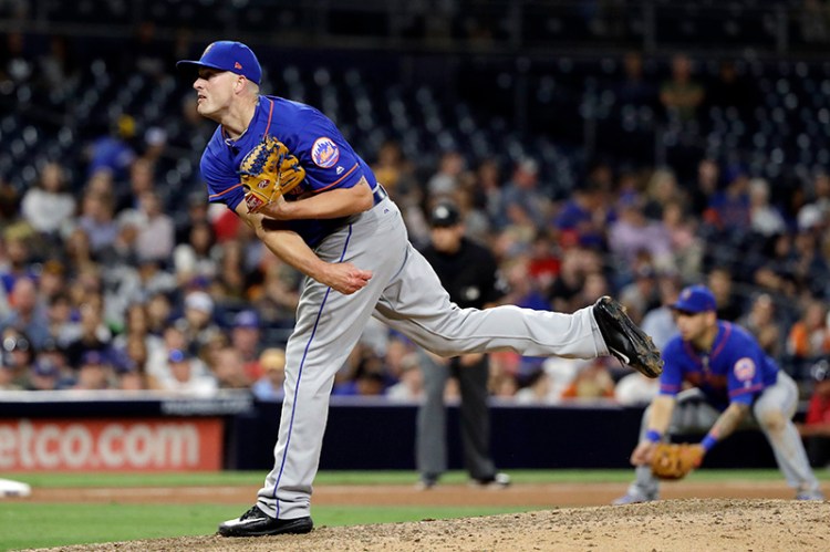 New York Mets closing pitcher Addison Reed in a game against a San Diego Padres on July 25 in San Diego. 