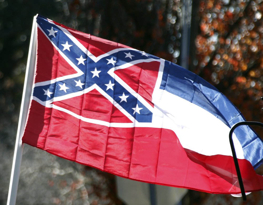 The design of the state flag of Mississippi was reaffirmed in a 2001 election. The governor says another election, not the courts, should determine if the flag stays.