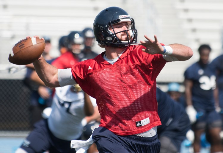 Max Staver and three other quarterbacks are competing for the starting job that likely won’t be decided until after the team’s final preseason scrimmage, scheduled for Aug. 14.