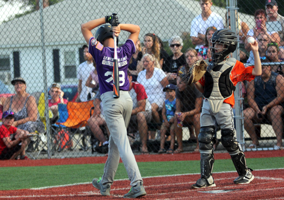 Waterville's Spencer Brown reacts after striking out against Brunswick, Maine in a Cal Ripken 11U Regional Tournament semifinal Wednesday at Purnell Wrigley Field in Waterville.