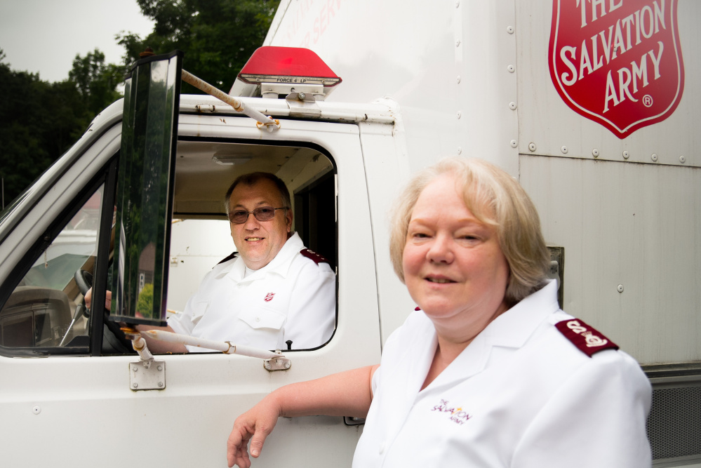 Capital Region Salvation Army officers Captain Scott Murray, shown with his wife, Major Patti Murray, said the decision to shut down the Salvation Army's Waterville thrift store was made before he and his wife were assigned to the post.