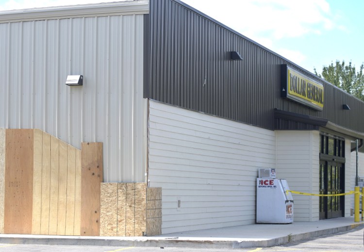 The Dollar General Store in Litchfield on Monday after a vehicle damaged it Friday.