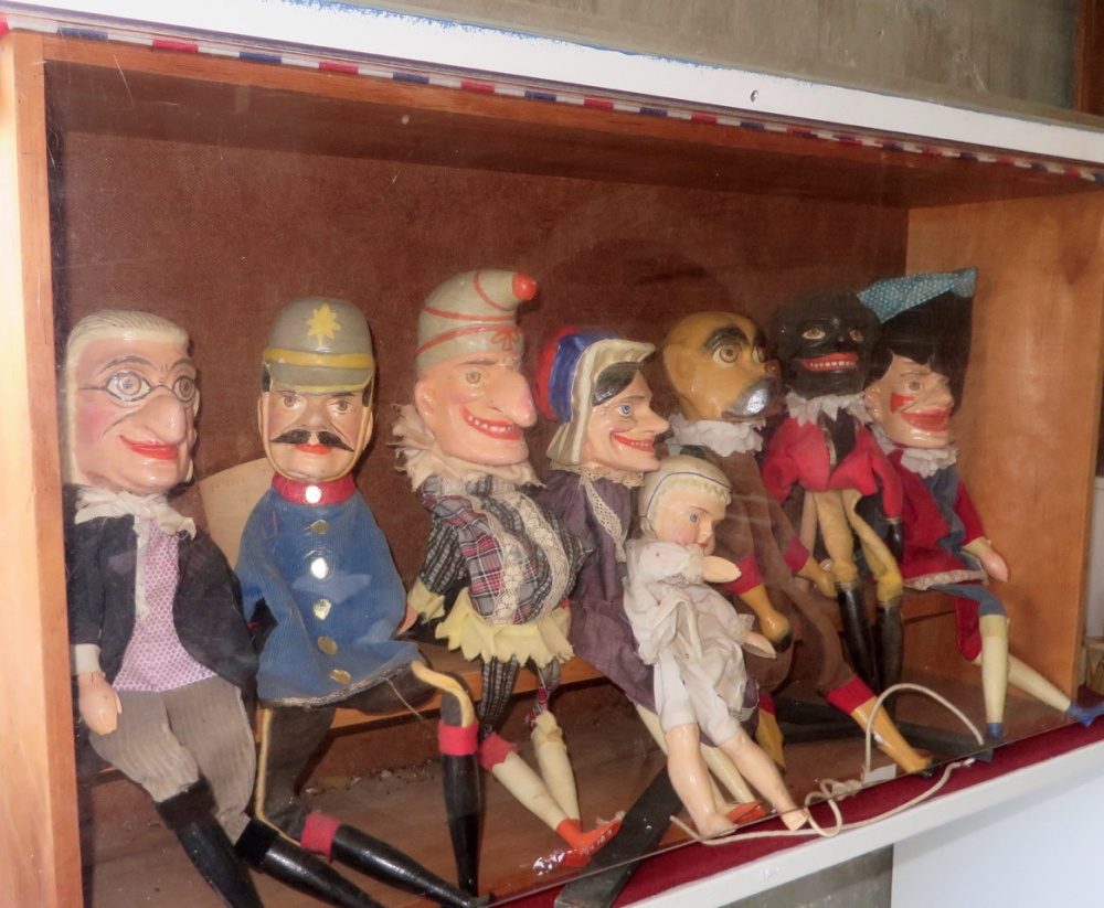 A rare complete set of Punch and Judy puppets (Germany c. 1900) is part of a special exhibit of toys at the Pownalborough Court House.