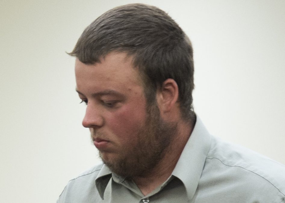 Alexander Biddle, 23, of Pittston, enters a plea of not guilty at the Capital Judicial Center in August 2017 to a charge of manslaughter in connection with the death of Halee Cummings, 18, of Sidney, following an ATV crash in 2015.