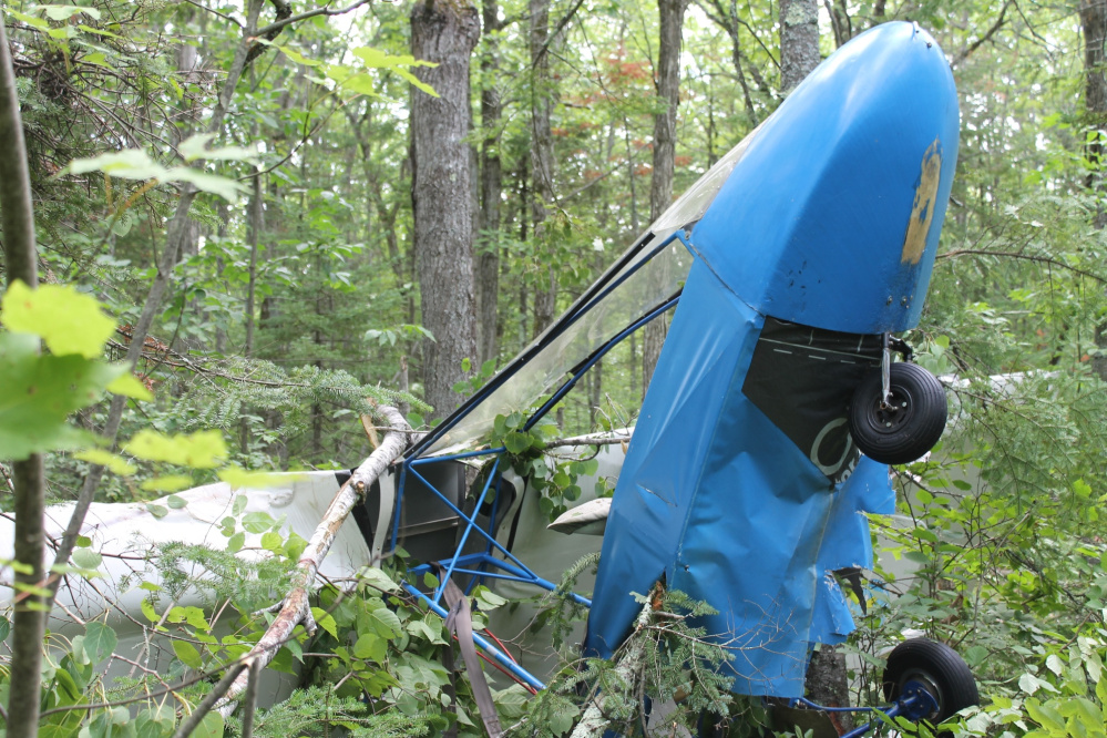 This ultralight plane crashed Tuesday morning in the woods off Neck Road in Benton.