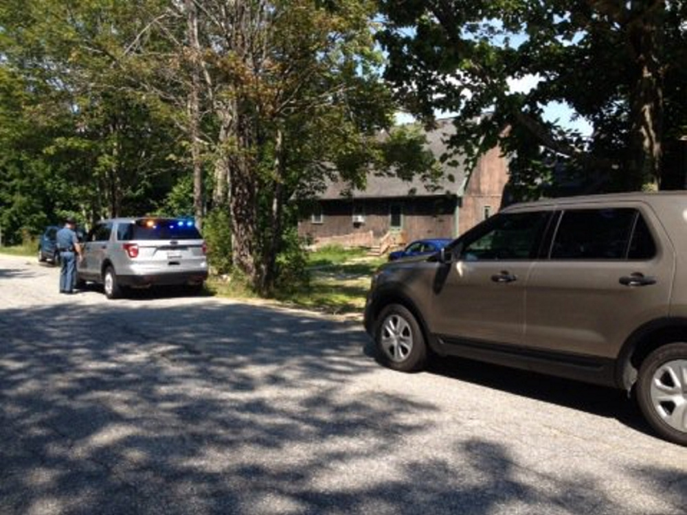 Maine State Police on Monday investigate a shooting on Academy Road in Litchfield.