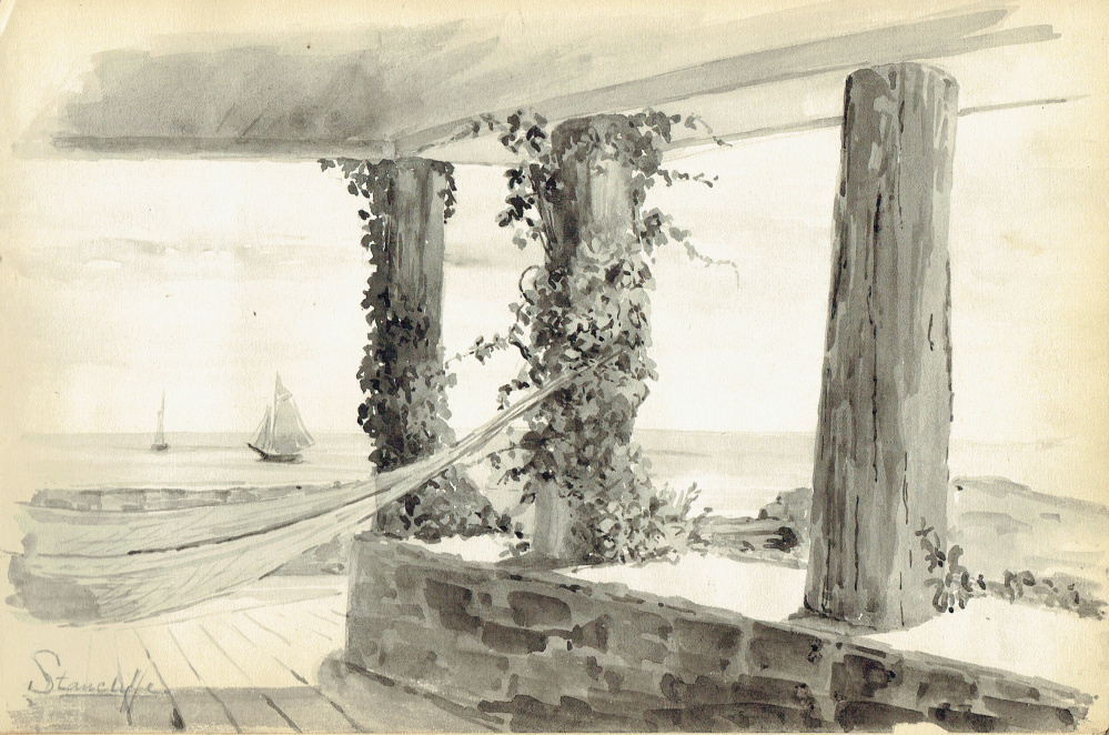 Coastal drawing by Mary Bradish Titcomb.