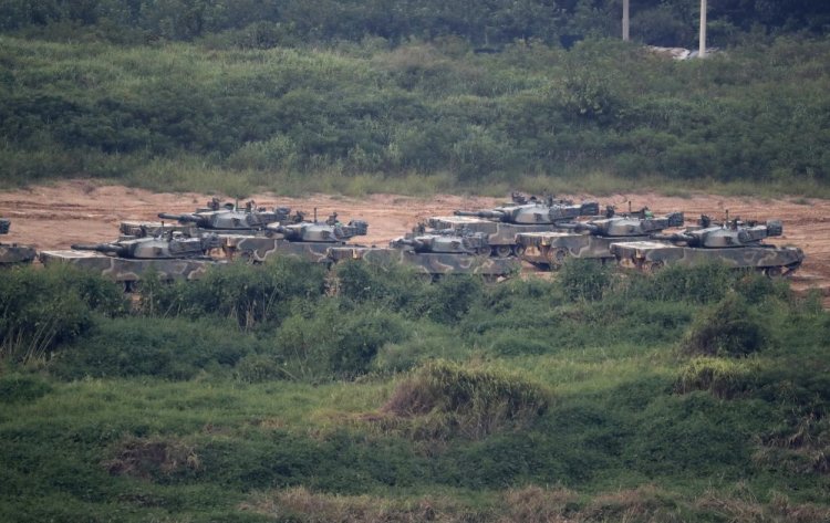 South Korean K-1 tanks are seen in Paju, South Korea on Sunday. North Korea announced it detonated a thermonuclear device Sunday in its sixth and most powerful nuclear test to date, a big step toward its goal of developing nuclear weapons capable of striking anywhere in the U.S. The North called it a "perfect success" while its neighbors condemned the blast immediately.