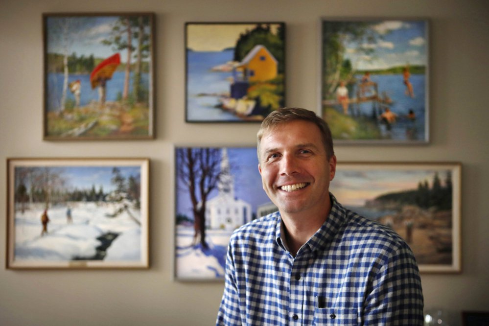 L.L. Bean CEO Steve Smith poses in his office in Freeport on Aug. 30. He said, "We need to be clear about who we are and what our identity is, and then communicate in a very compelling way to customers, knowing that others are collapsing around us.”