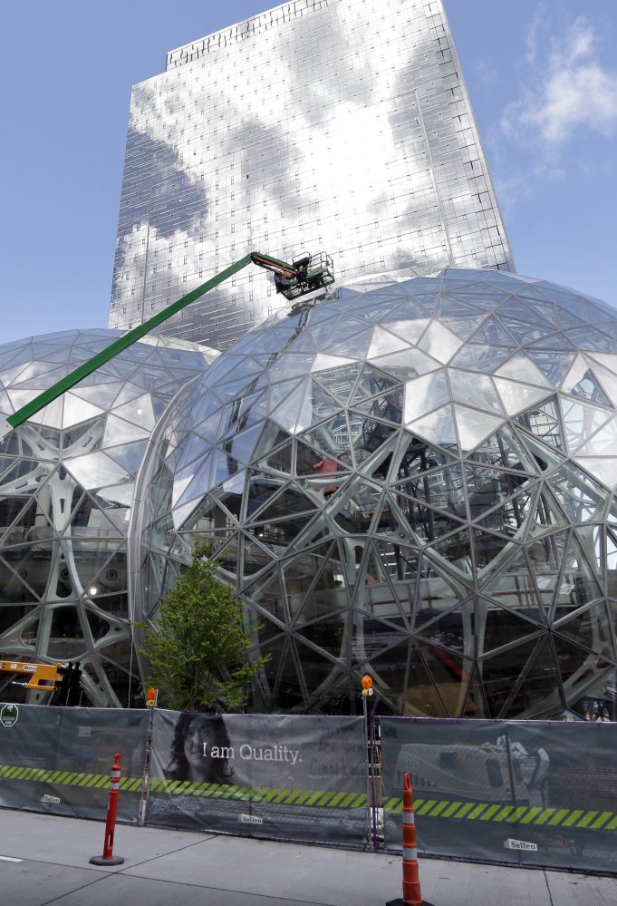 Three glass-covered domes were built as part of a 2017 Amazon campus expansion in Seattle. The company's second home is expected to cost more than $5 billion.
