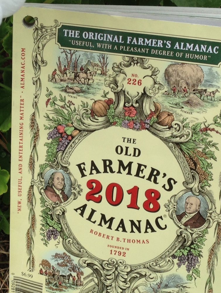 The 2018 edition of The Old Farmer's Almanac, shown in Concord, N.H., will come out next Tuesday.