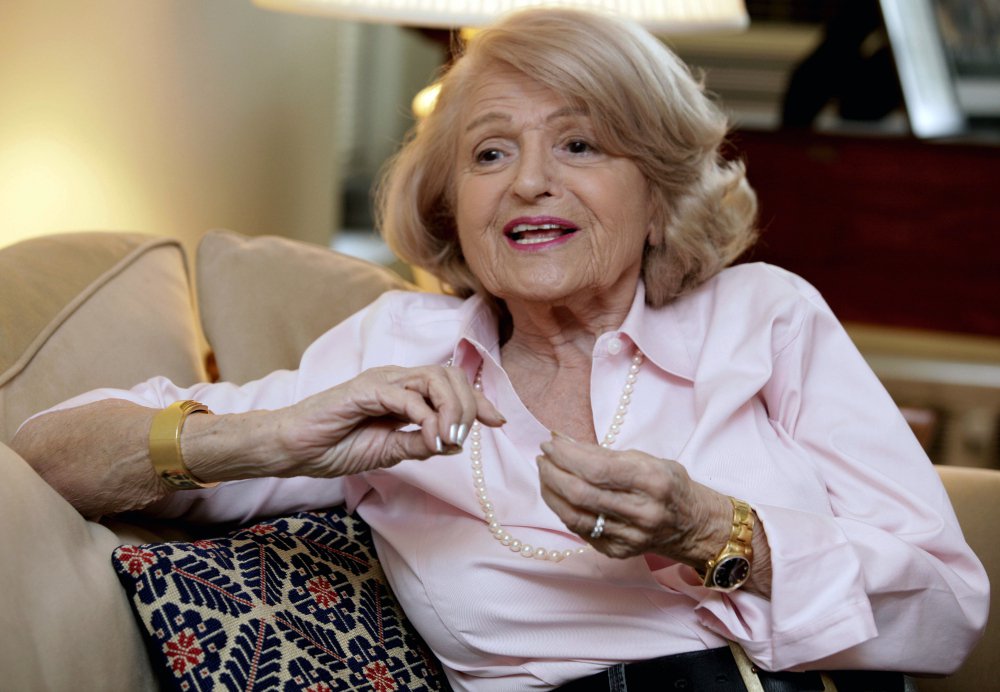 Edith Windsor, shown in 2012, brought a Supreme Court case that struck down parts of a federal law that banned same-sex marriage. She died Tuesday in New York.