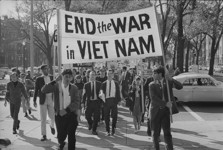 College students march against the war in Boston. October 16, 1965. 
 