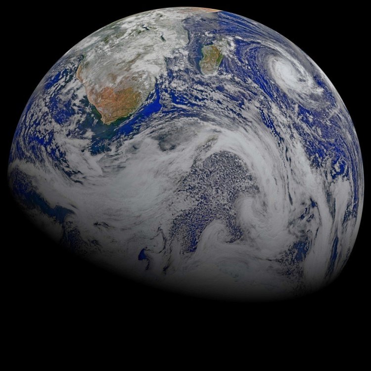 NASA posted to its website this week to debunk numerous false reports that the world would end on Sept. 23. This image consists of data from six orbits by the Suomi-NPP spacecraft on April 9, 2015, that has been assembled into this perspective composite of southern Africa and the surrounding oceans. The image was created by the Ocean Biology Processing Group at NASA's Goddard Space Flight Center in Greenbelt, Maryland.
